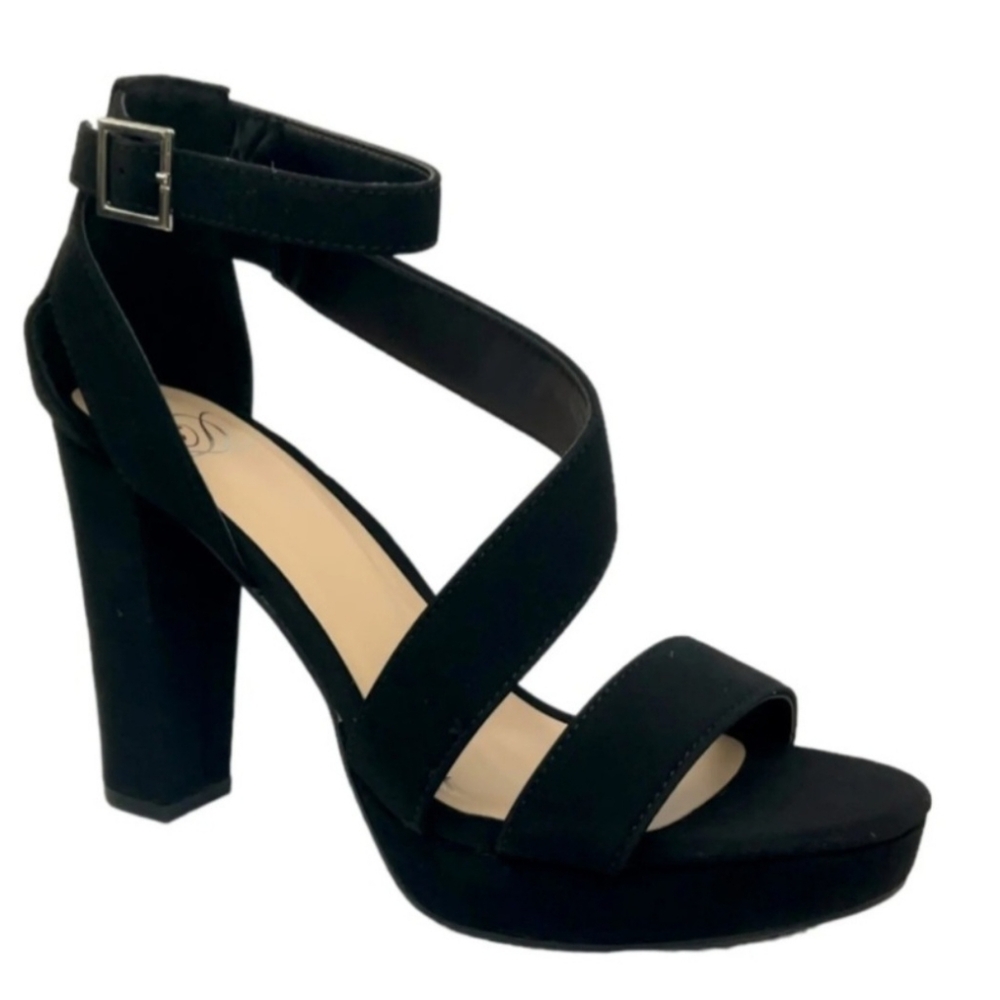 Elegant Black Women's Heeled Sandals
